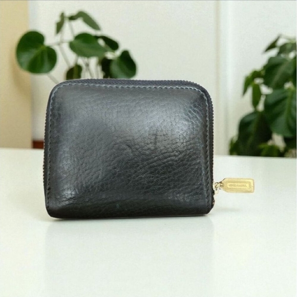 COACH VINTAGE SONOMA BLACK PEBBLE LEATHER ZIP AROUND COIN/CARD CASE WALLET - Picture 10 of 10